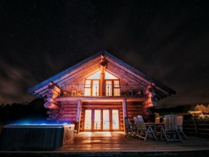 Foxglove Riverside Log Cabins with Private Hot Tub in Rural Cumbria, near Carlisle, England